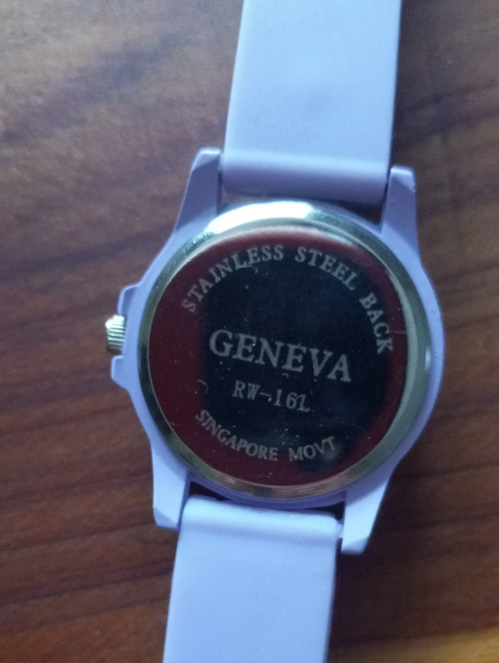 Geneva Lavender Silicone Band Watch with Crystal Silver Bezel